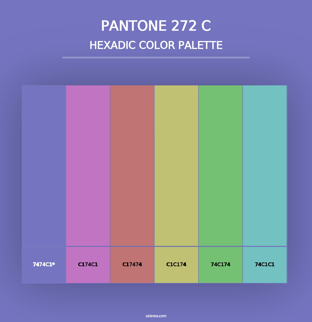 PANTONE 272 C - Hexadic Color Palette