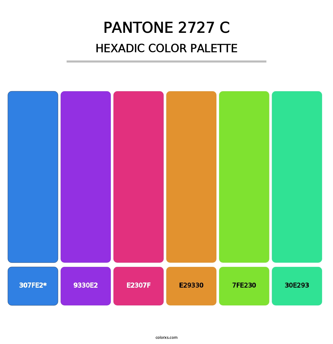 PANTONE 2727 C - Hexadic Color Palette