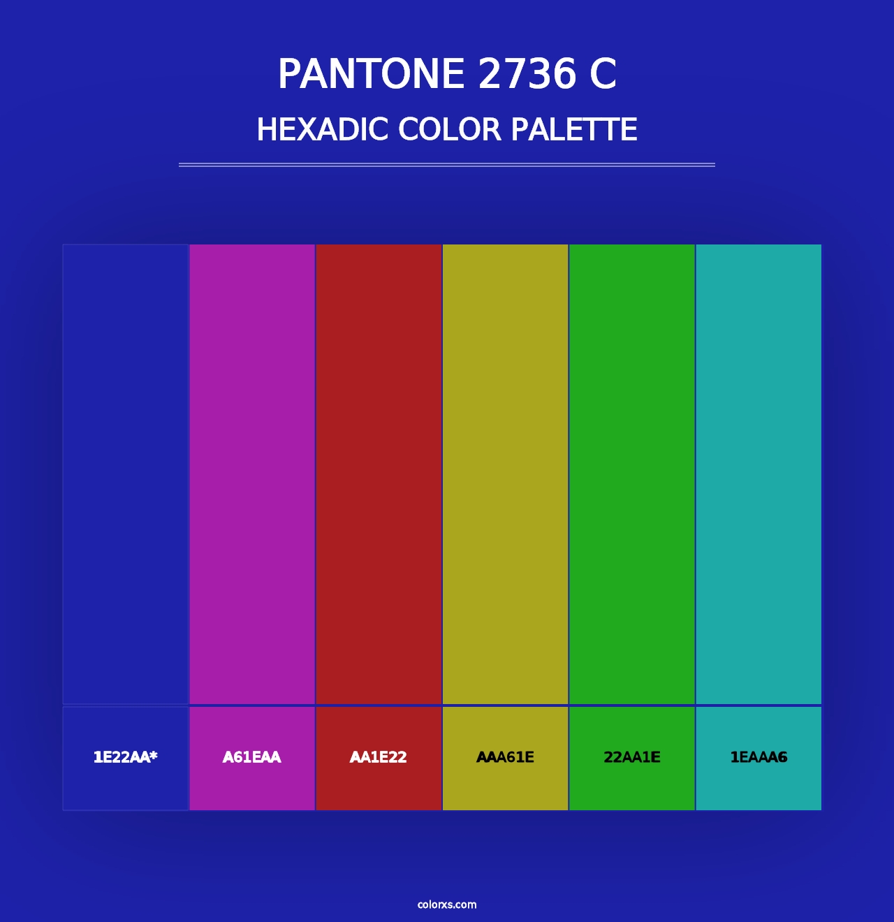 PANTONE 2736 C - Hexadic Color Palette