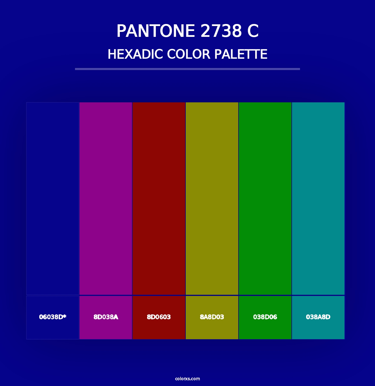 PANTONE 2738 C - Hexadic Color Palette