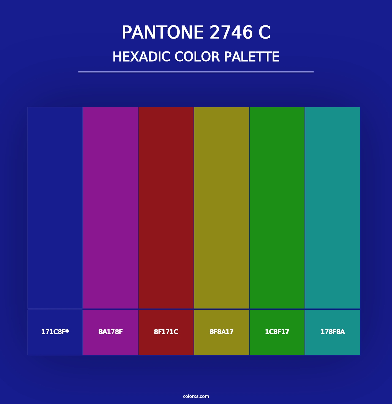 PANTONE 2746 C - Hexadic Color Palette