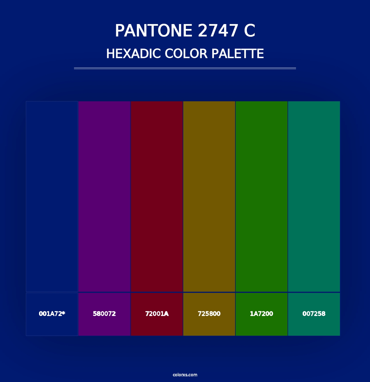 PANTONE 2747 C - Hexadic Color Palette