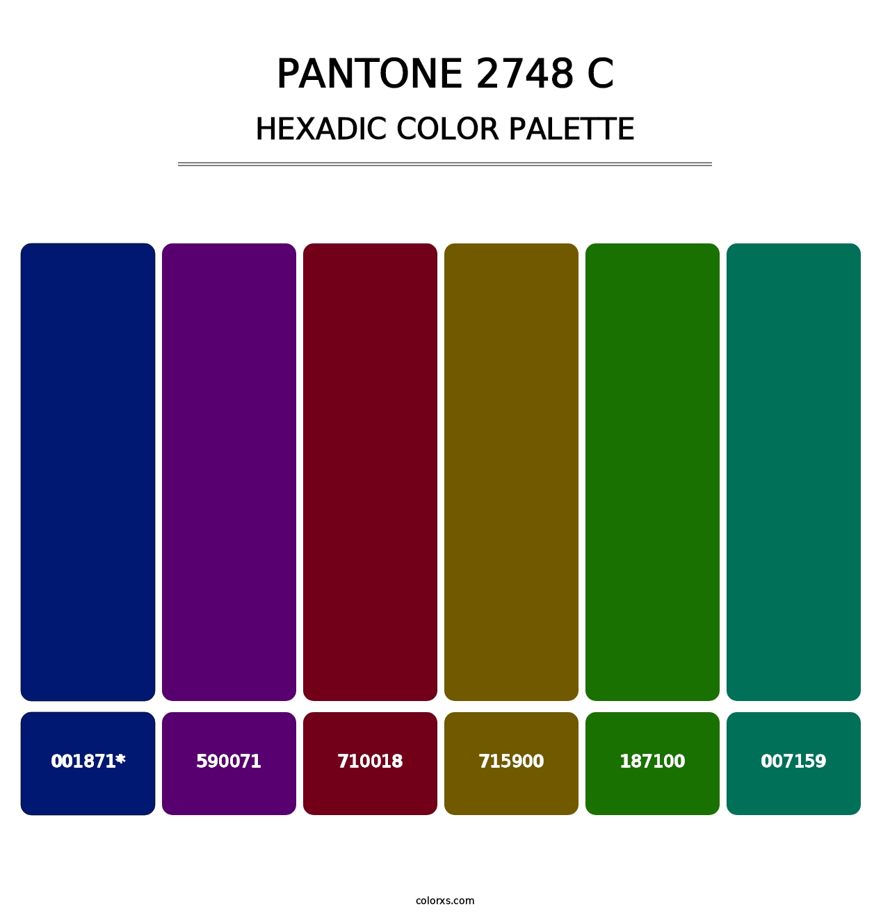 PANTONE 2748 C - Hexadic Color Palette