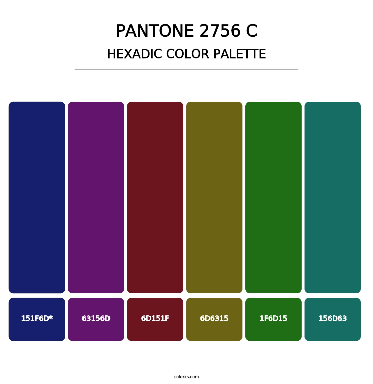 PANTONE 2756 C - Hexadic Color Palette