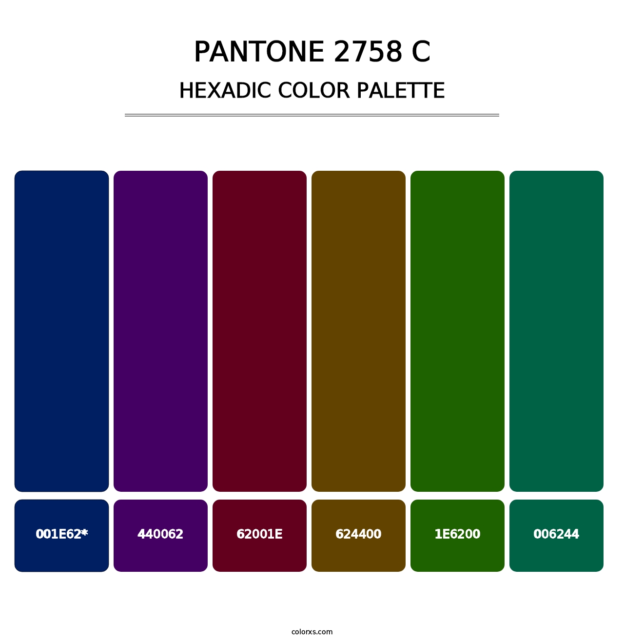 PANTONE 2758 C - Hexadic Color Palette