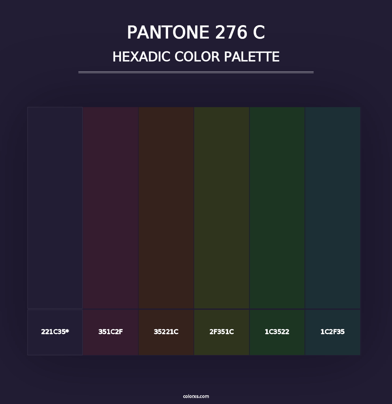 PANTONE 276 C - Hexadic Color Palette