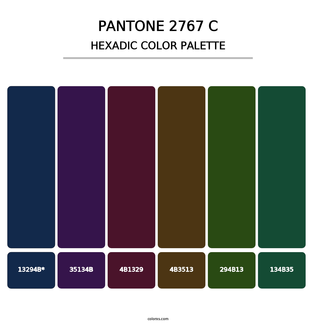 PANTONE 2767 C - Hexadic Color Palette