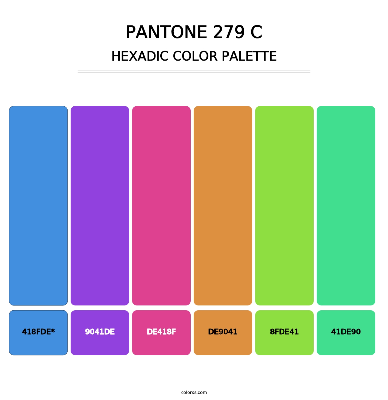 PANTONE 279 C - Hexadic Color Palette