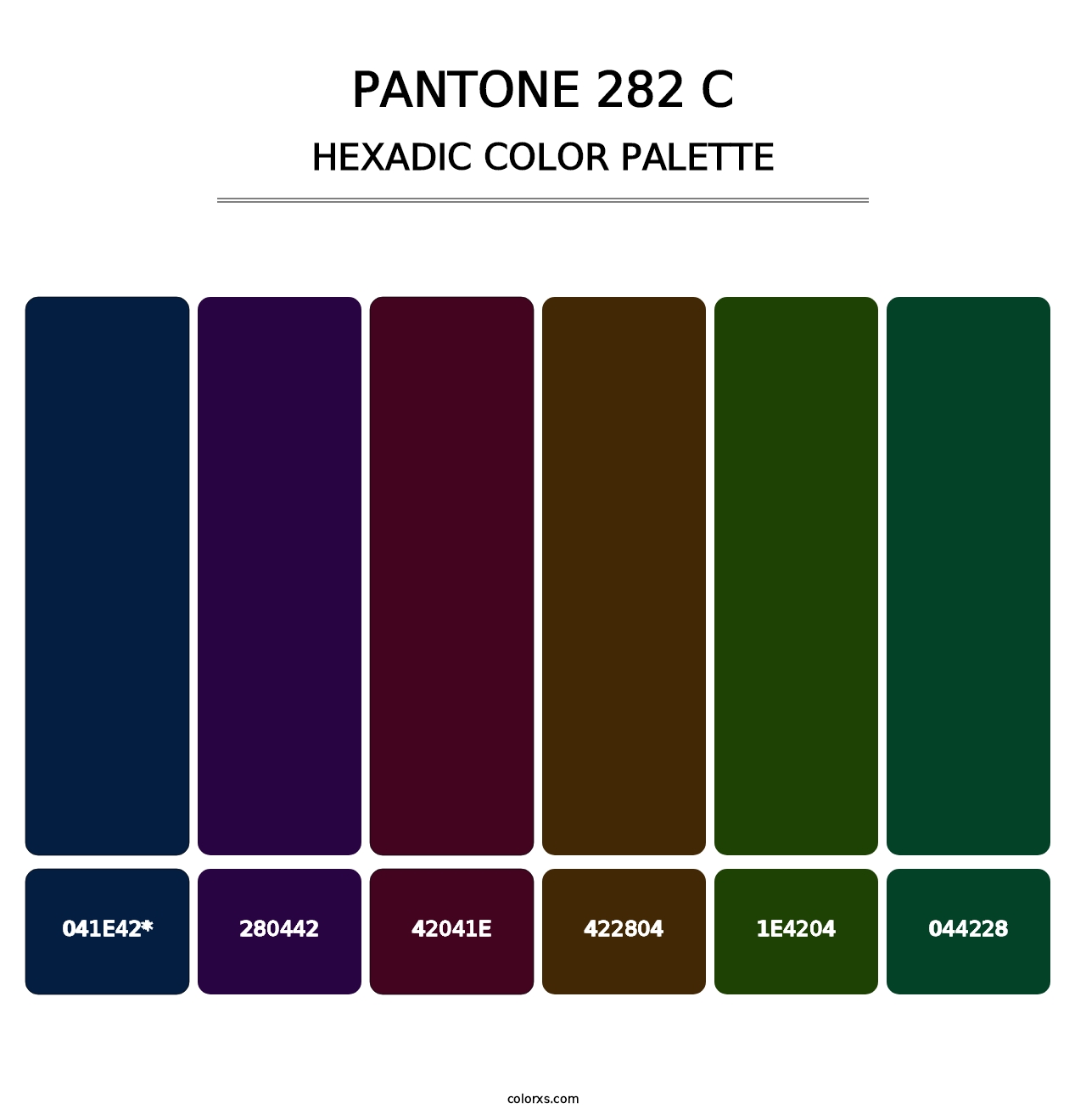PANTONE 282 C - Hexadic Color Palette