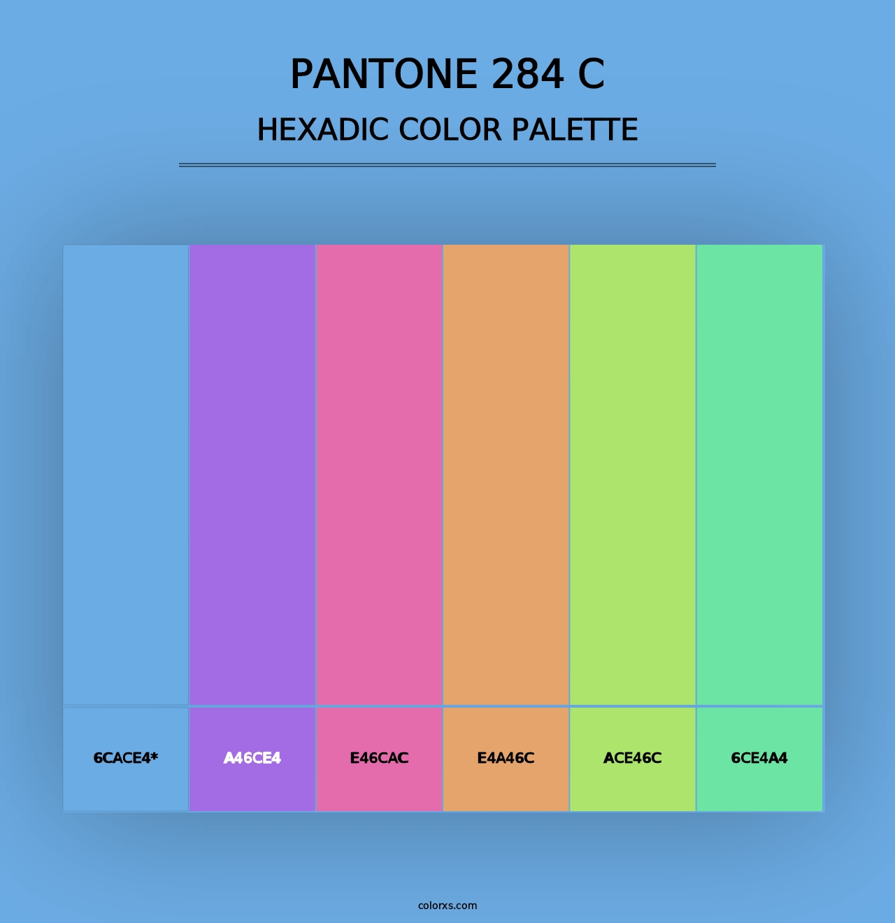 PANTONE 284 C - Hexadic Color Palette