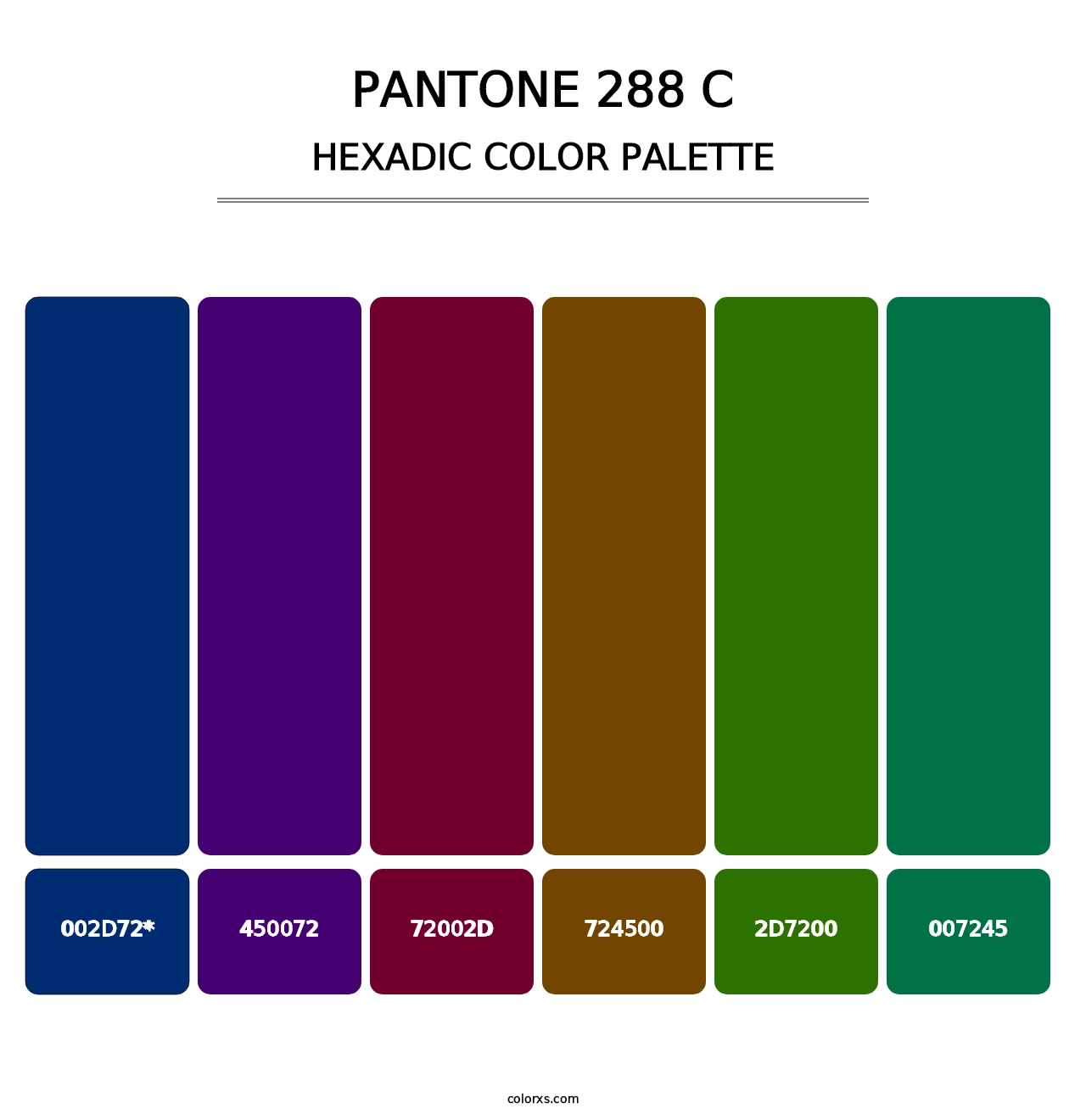PANTONE 288 C - Hexadic Color Palette
