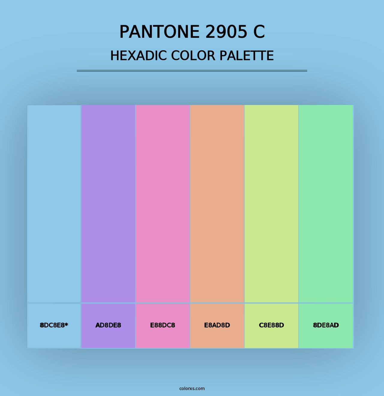 PANTONE 2905 C - Hexadic Color Palette