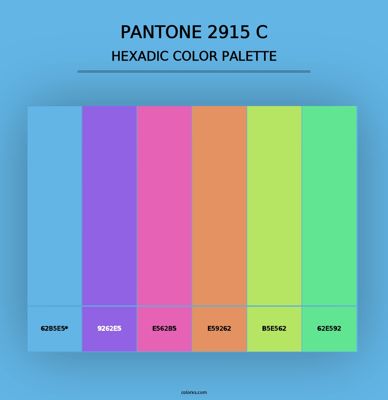 PANTONE 2915 C - Hexadic Color Palette