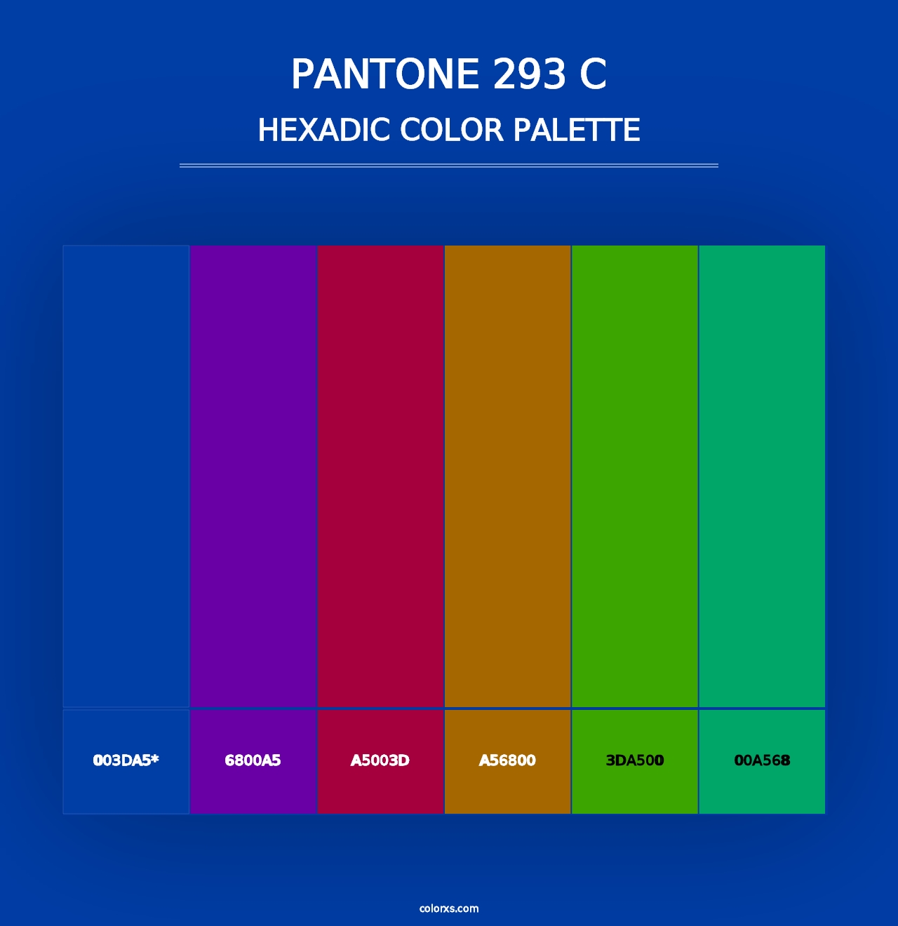 PANTONE 293 C - Hexadic Color Palette