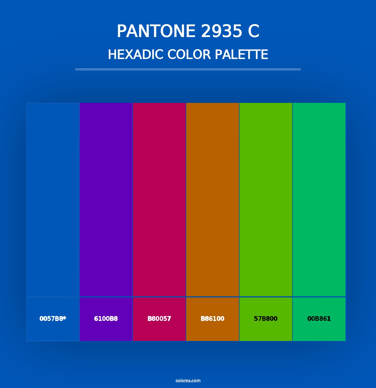 PANTONE 2935 C - Hexadic Color Palette