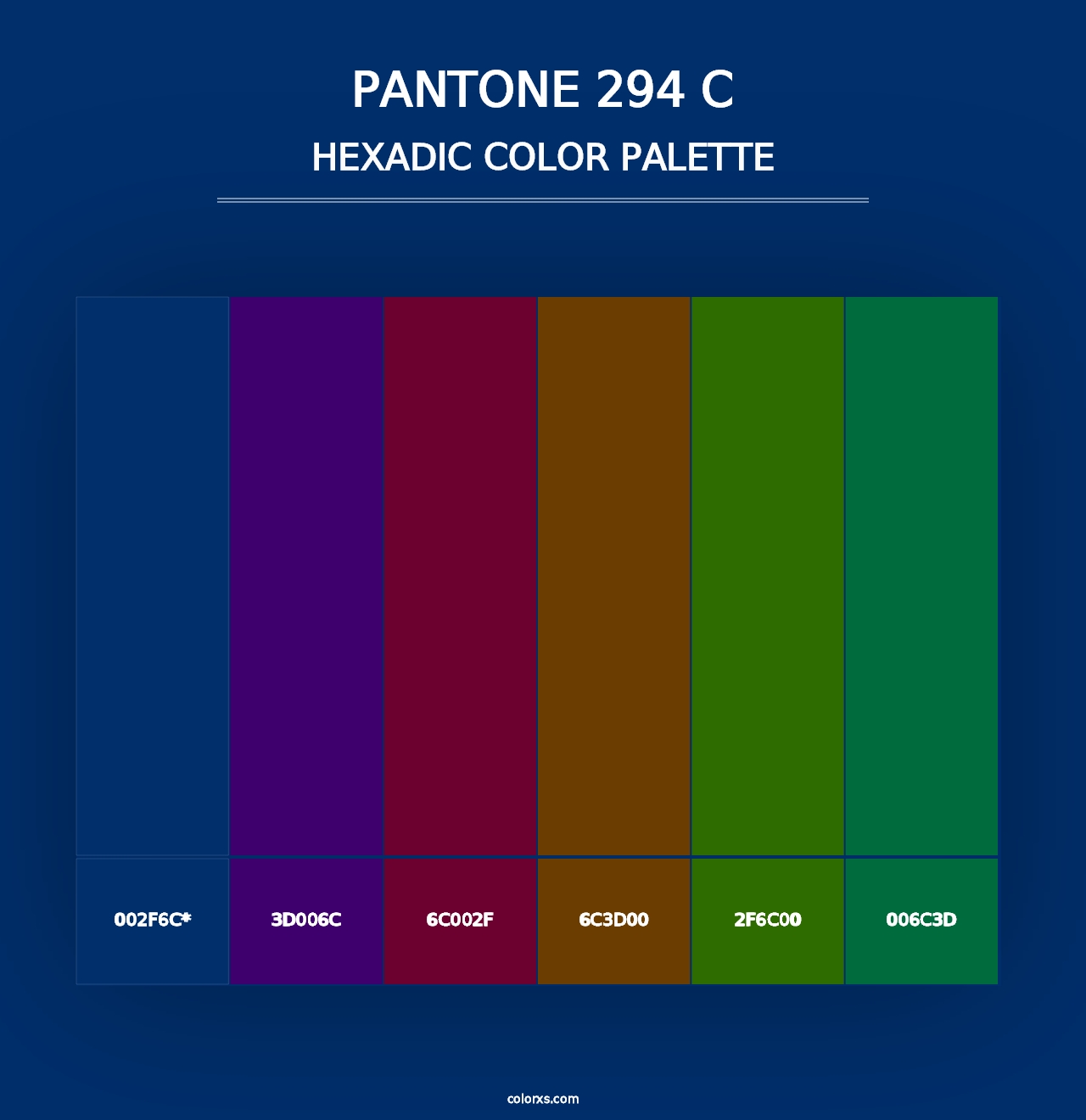 PANTONE 294 C - Hexadic Color Palette