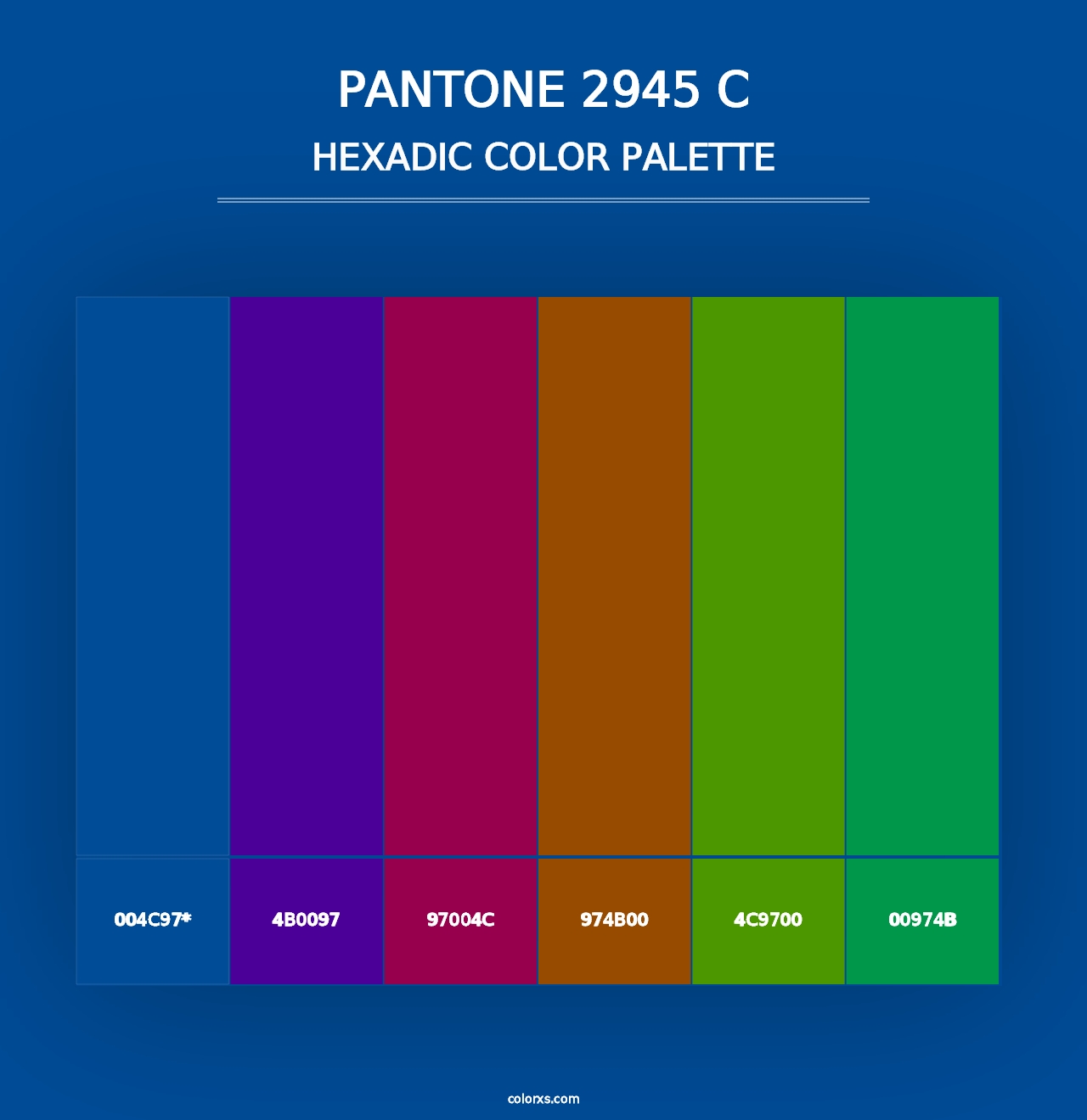 PANTONE 2945 C - Hexadic Color Palette