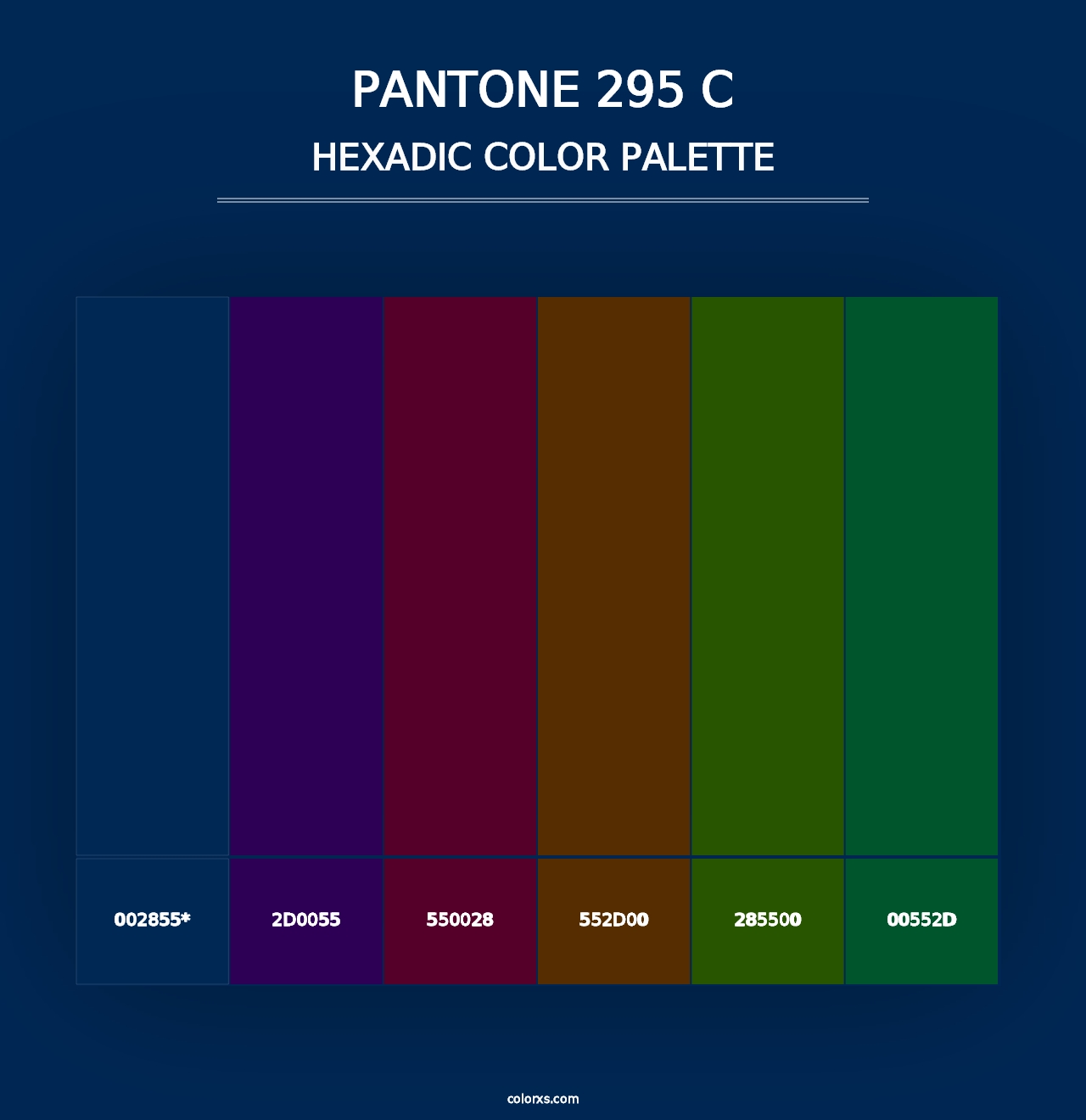 PANTONE 295 C - Hexadic Color Palette