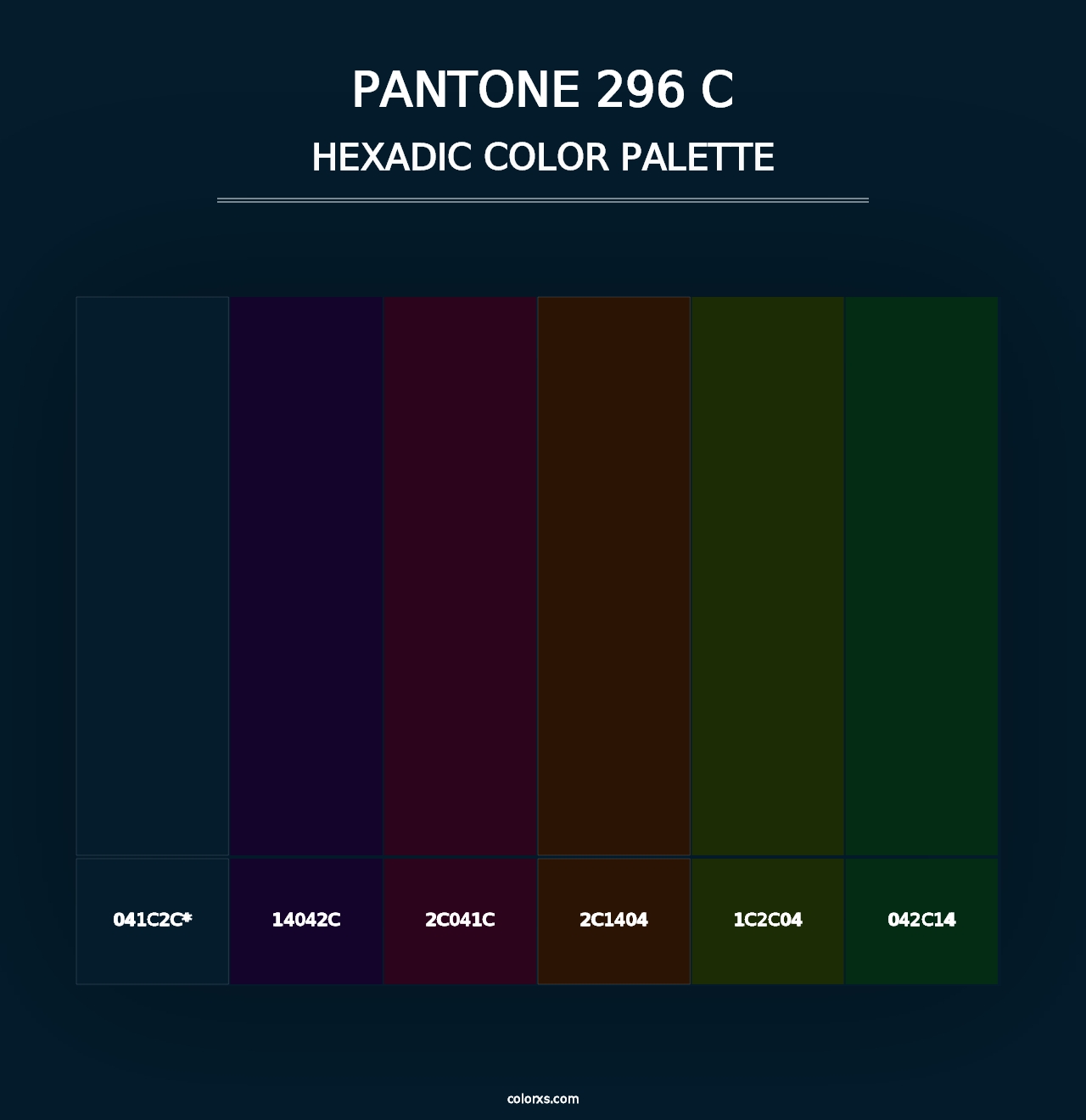 PANTONE 296 C - Hexadic Color Palette