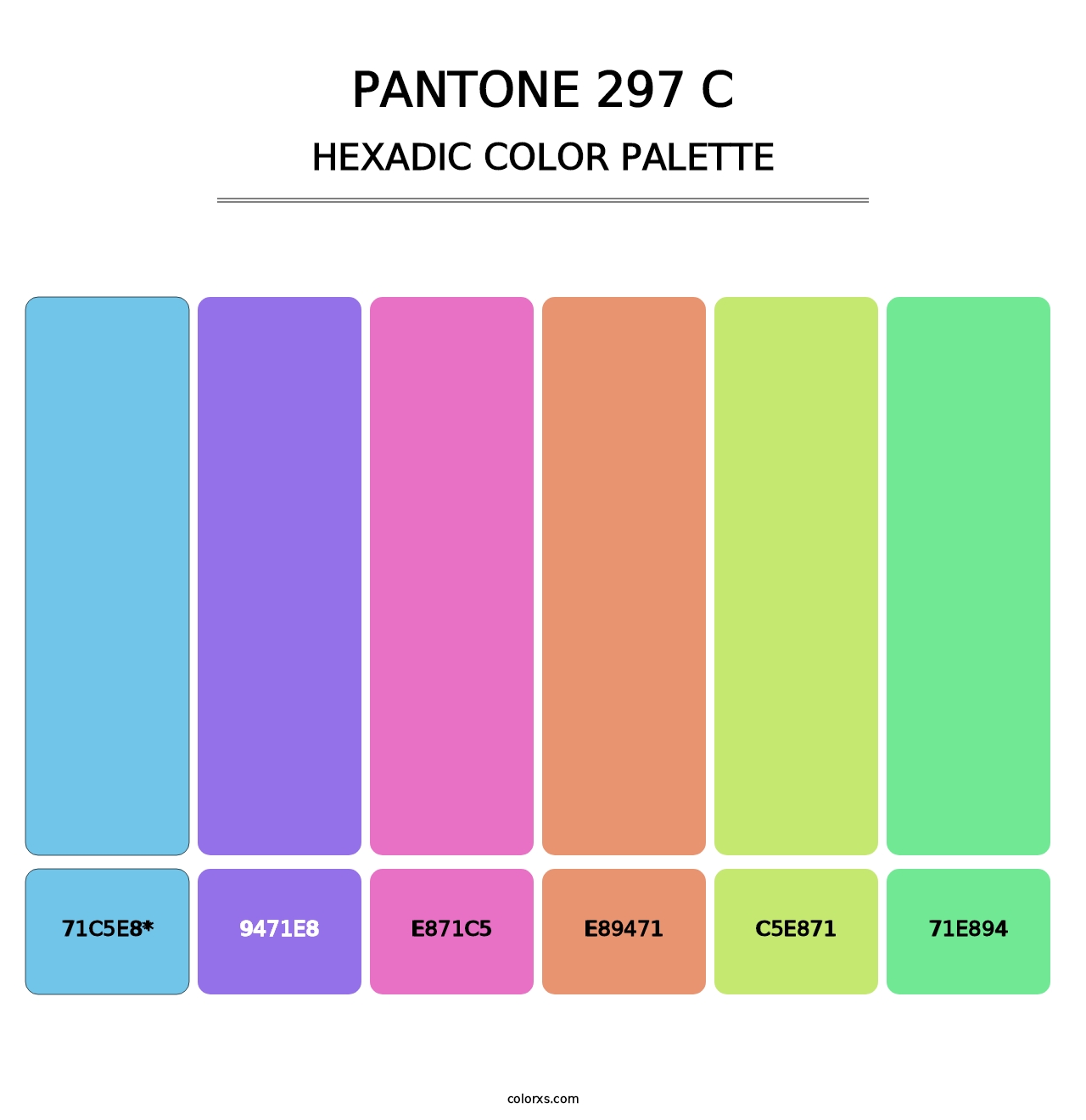 PANTONE 297 C - Hexadic Color Palette