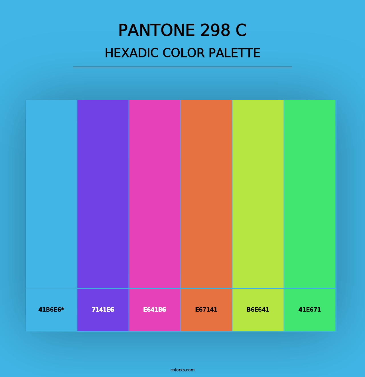 PANTONE 298 C - Hexadic Color Palette