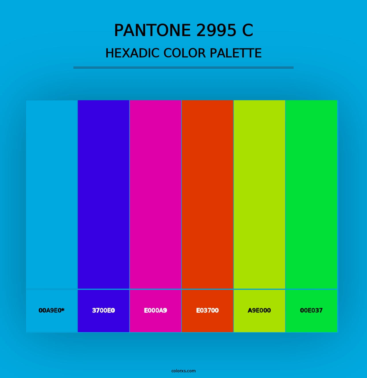 PANTONE 2995 C - Hexadic Color Palette