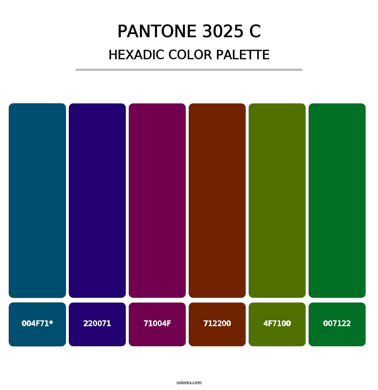 PANTONE 3025 C - Hexadic Color Palette