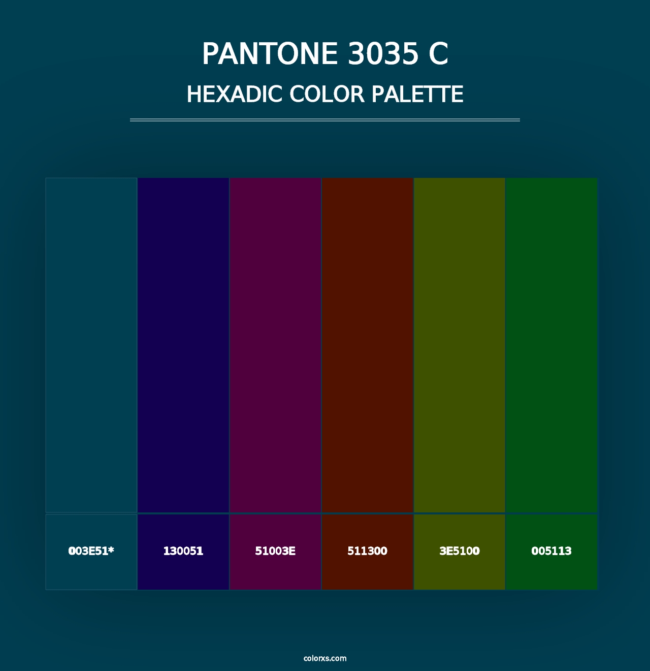 PANTONE 3035 C - Hexadic Color Palette