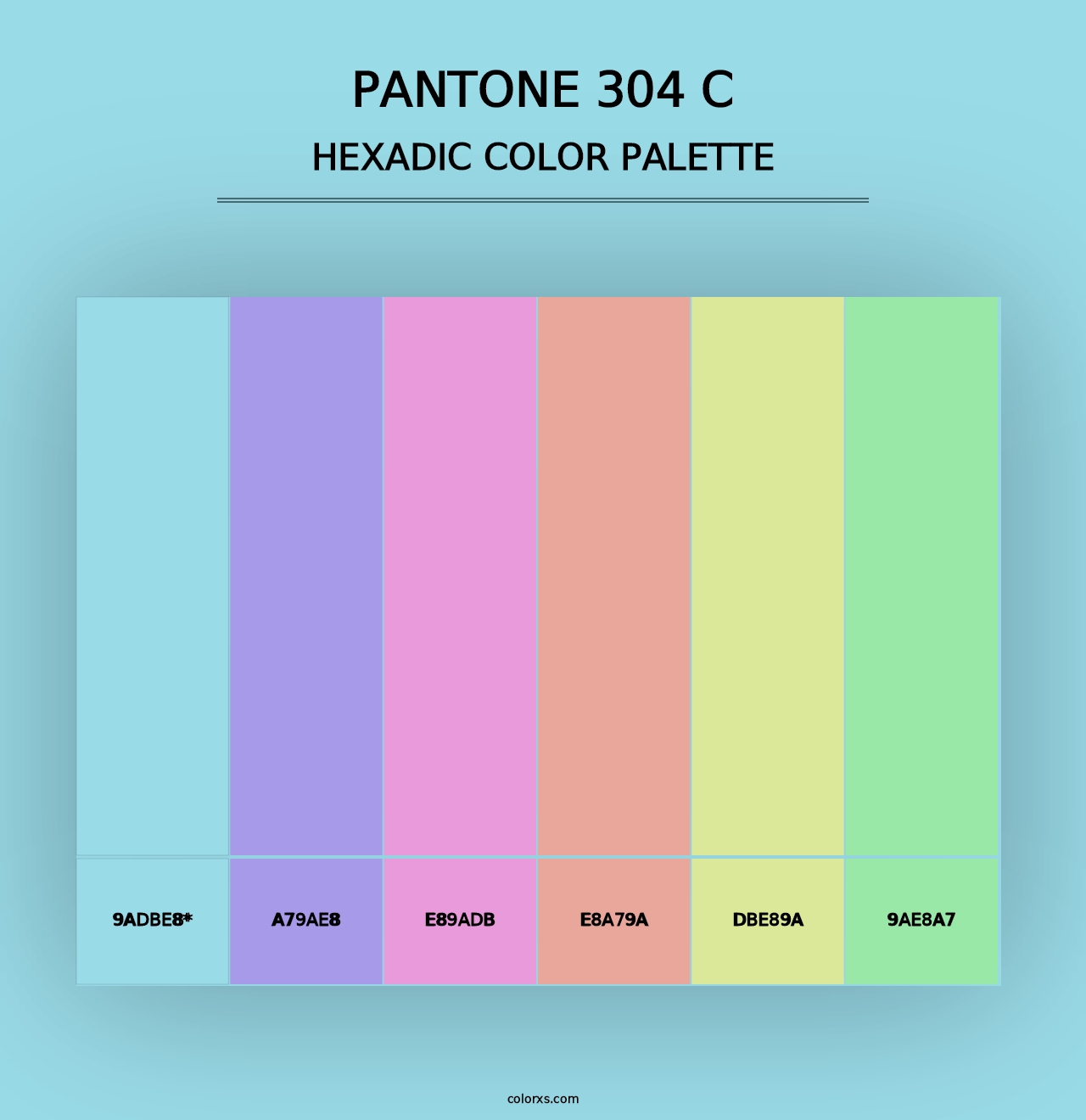 PANTONE 304 C - Hexadic Color Palette