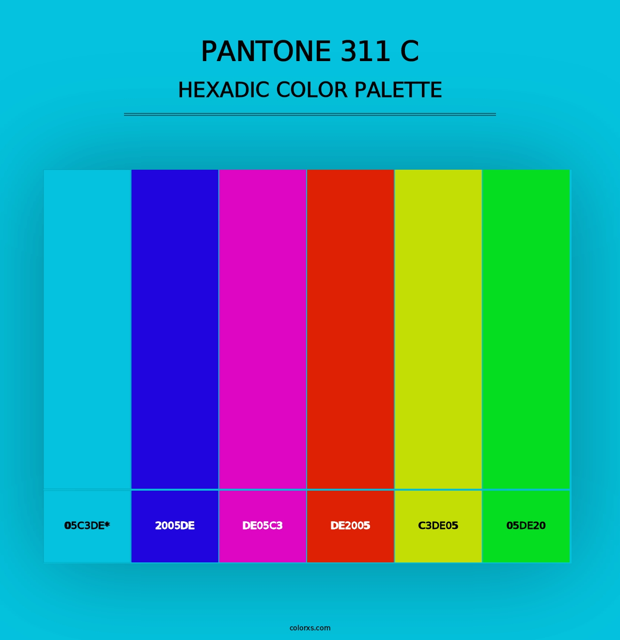 PANTONE 311 C - Hexadic Color Palette