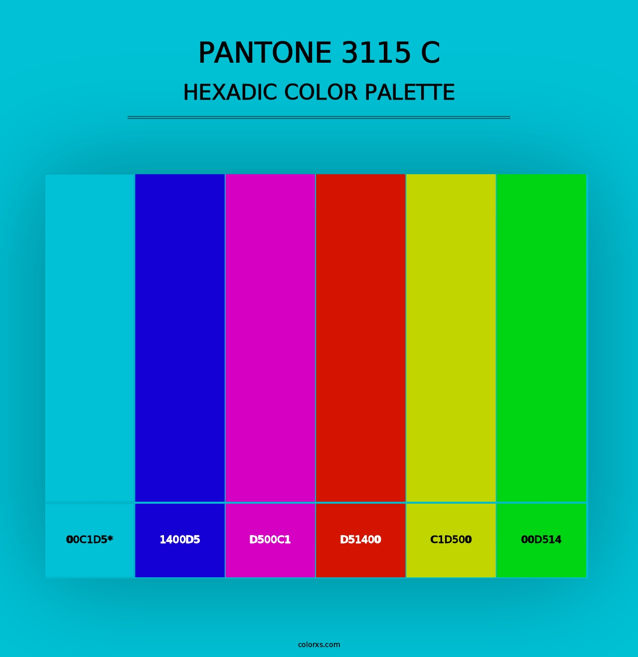 PANTONE 3115 C - Hexadic Color Palette