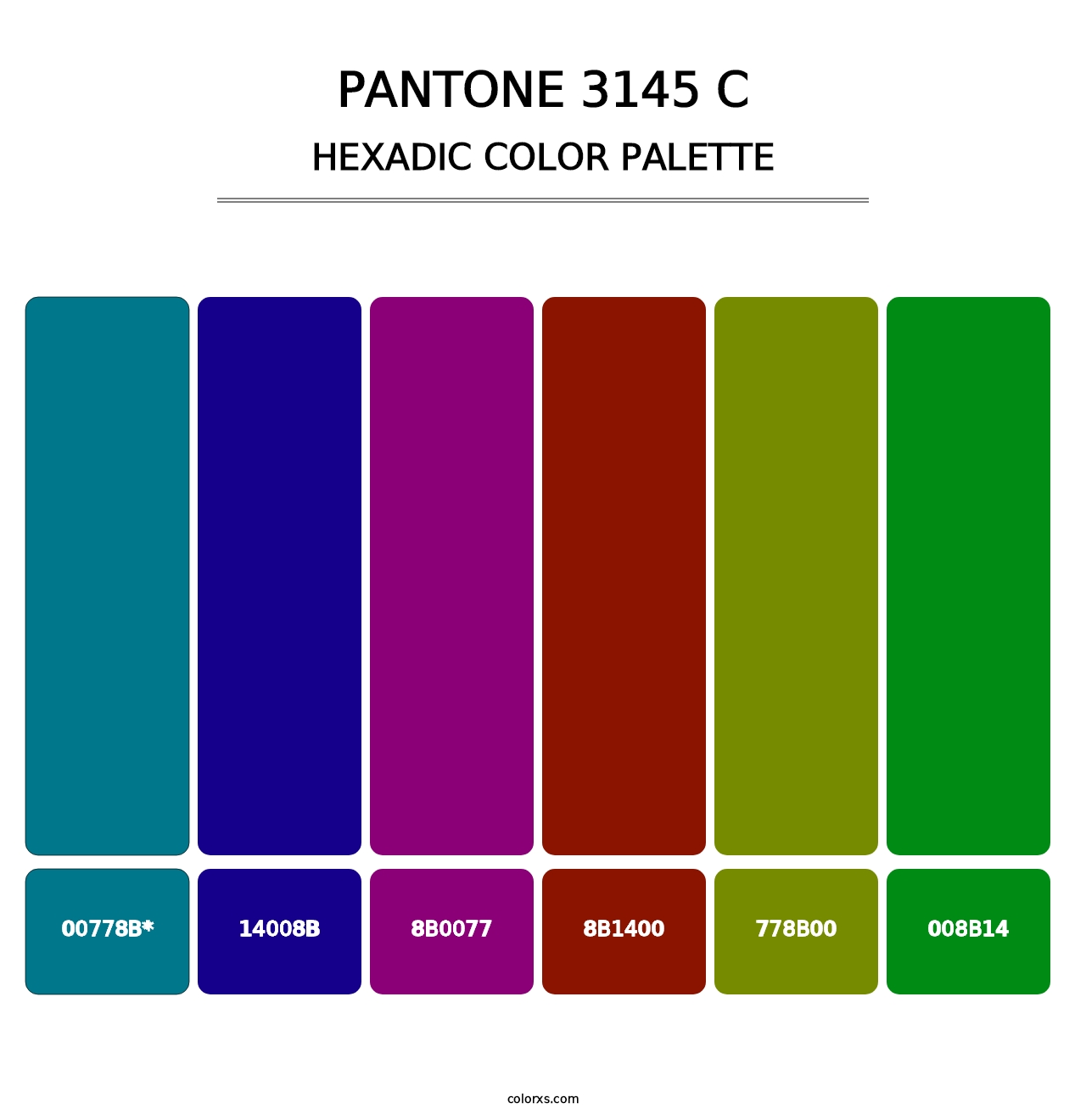 PANTONE 3145 C - Hexadic Color Palette