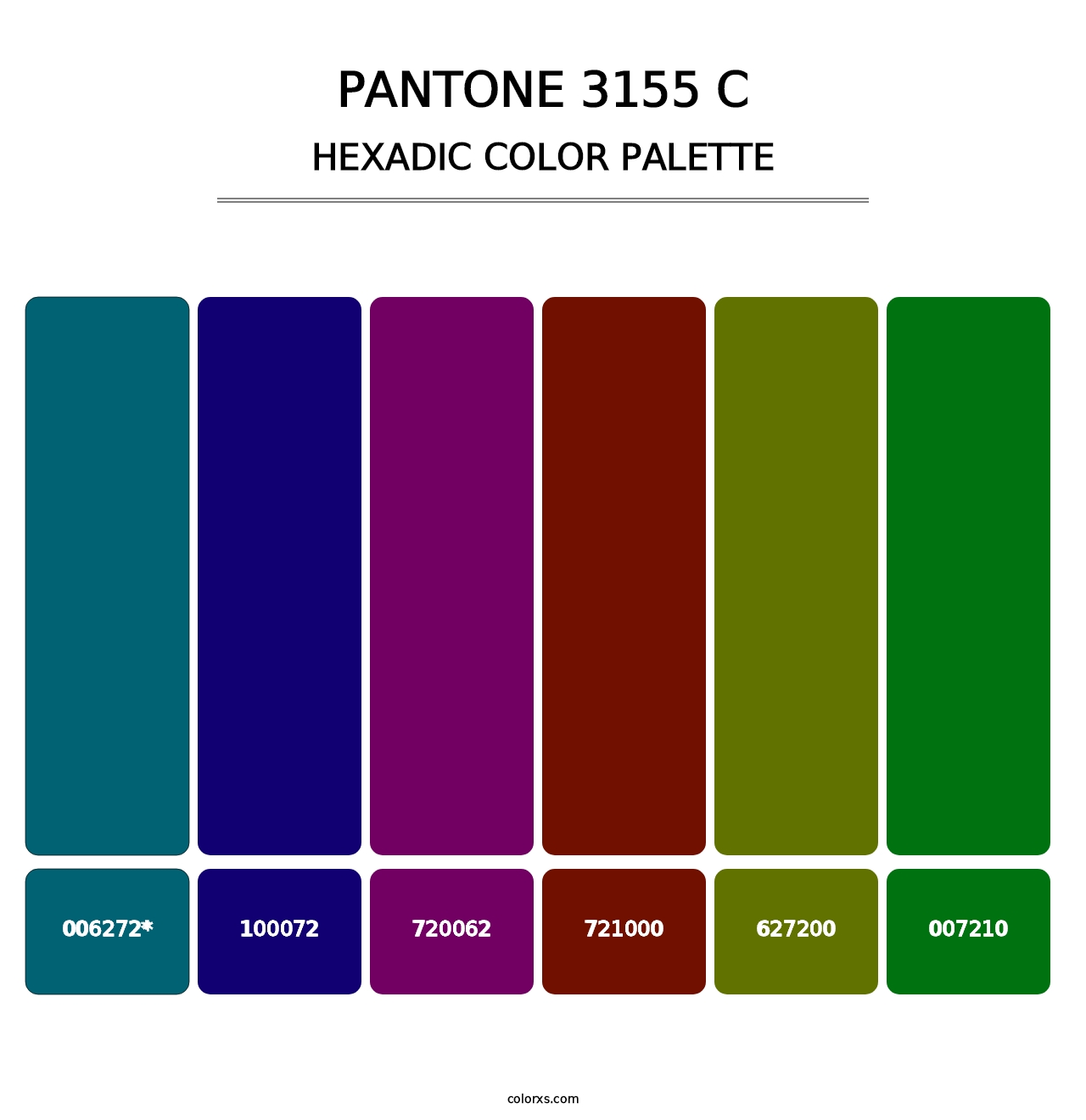 PANTONE 3155 C - Hexadic Color Palette