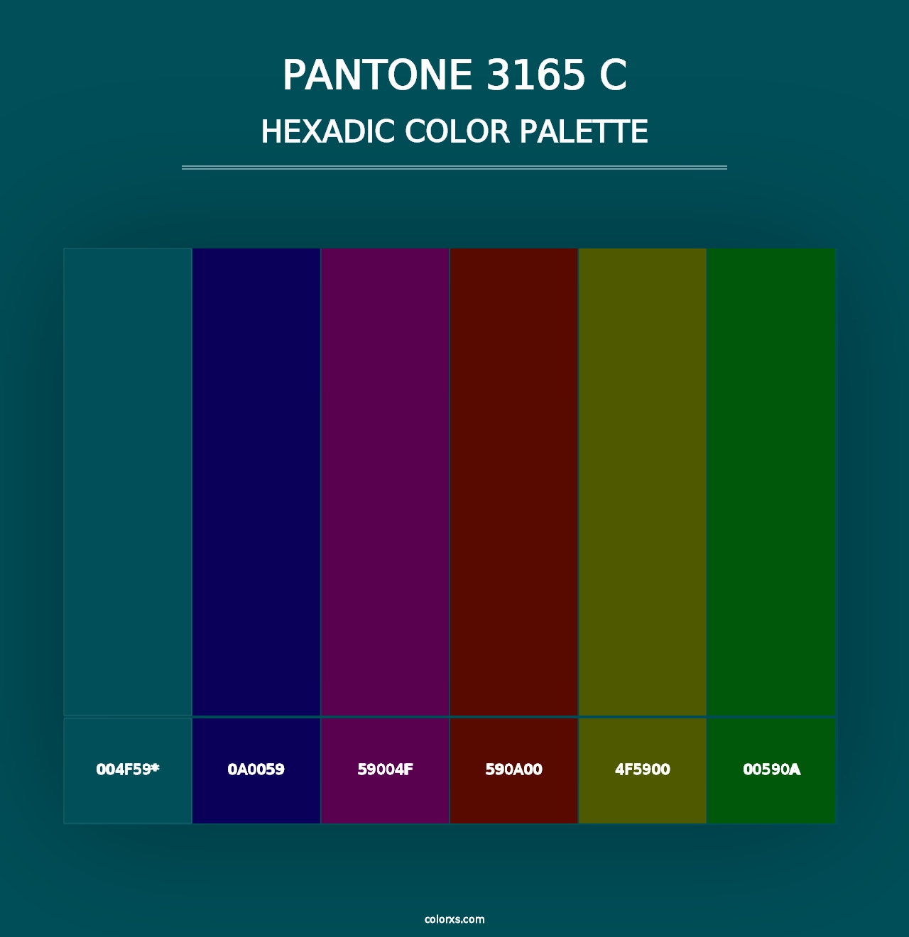 PANTONE 3165 C - Hexadic Color Palette