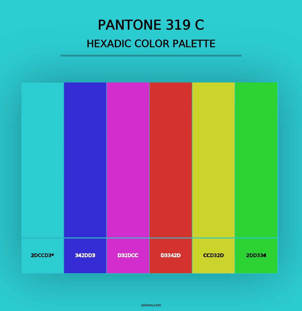 PANTONE 319 C - Hexadic Color Palette