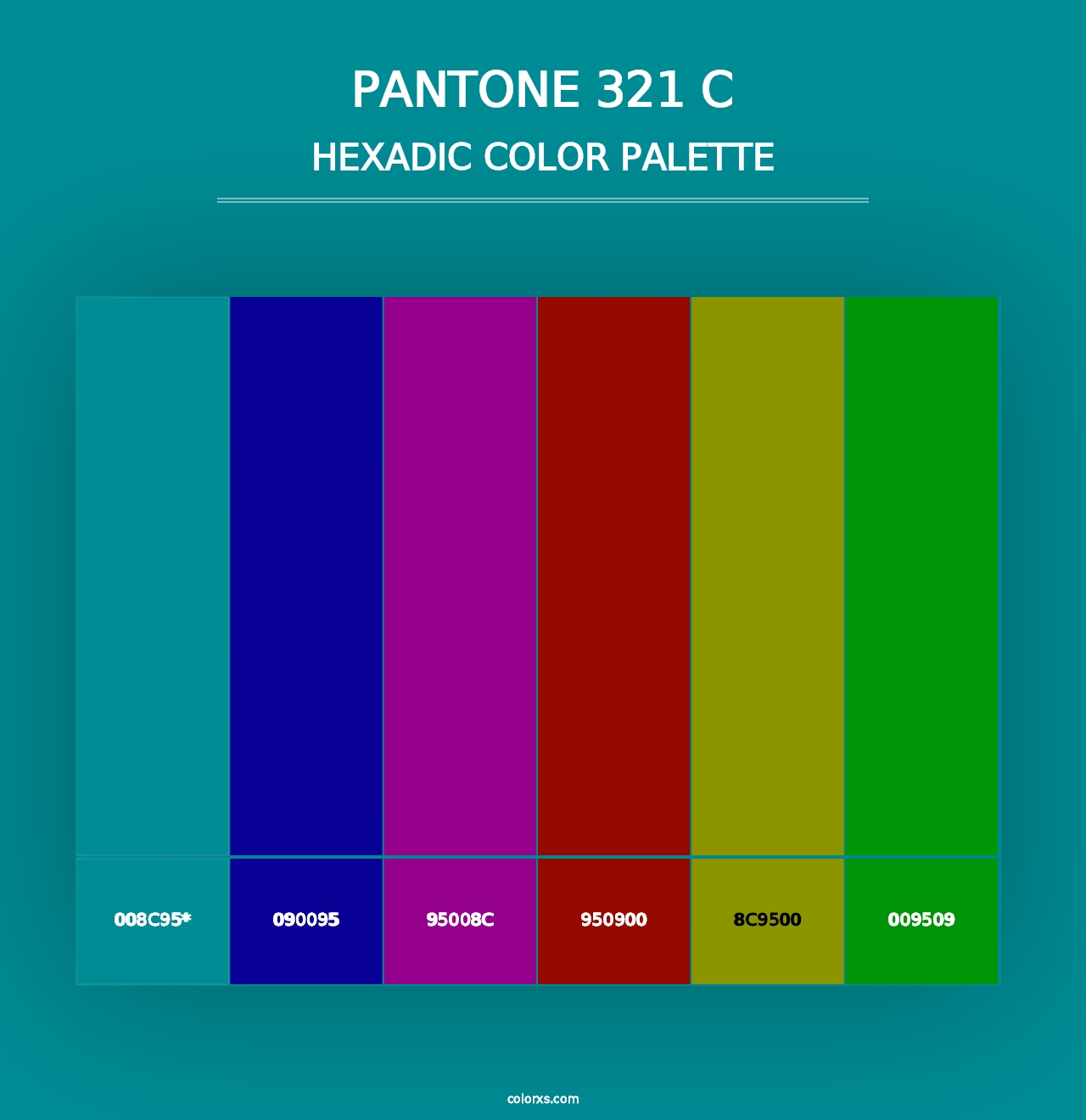 PANTONE 321 C - Hexadic Color Palette