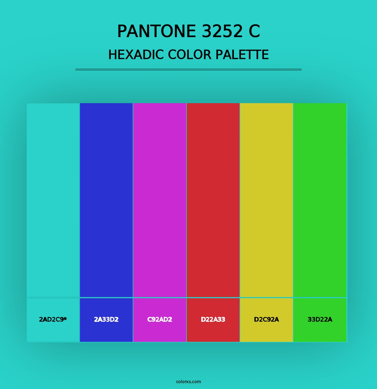 PANTONE 3252 C - Hexadic Color Palette