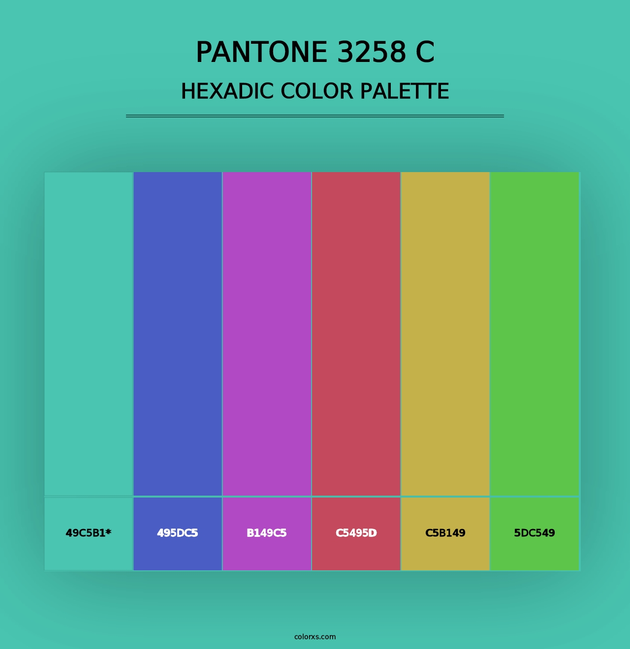 PANTONE 3258 C - Hexadic Color Palette