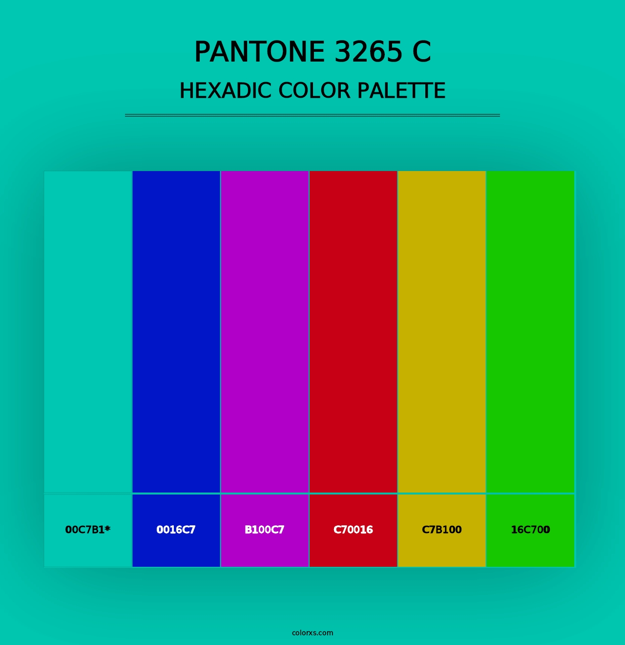 PANTONE 3265 C - Hexadic Color Palette