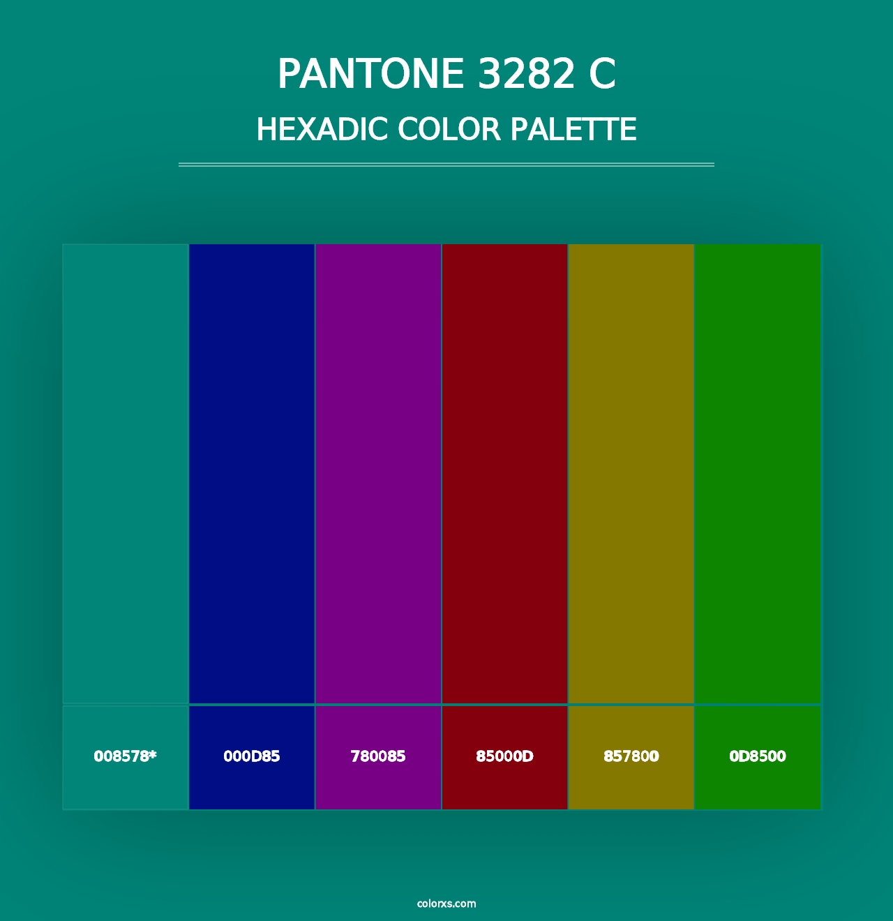 PANTONE 3282 C - Hexadic Color Palette