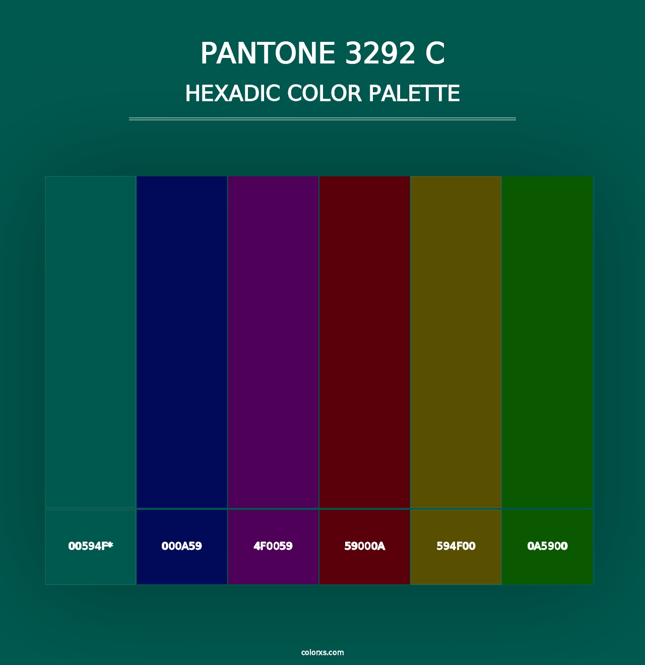 PANTONE 3292 C - Hexadic Color Palette