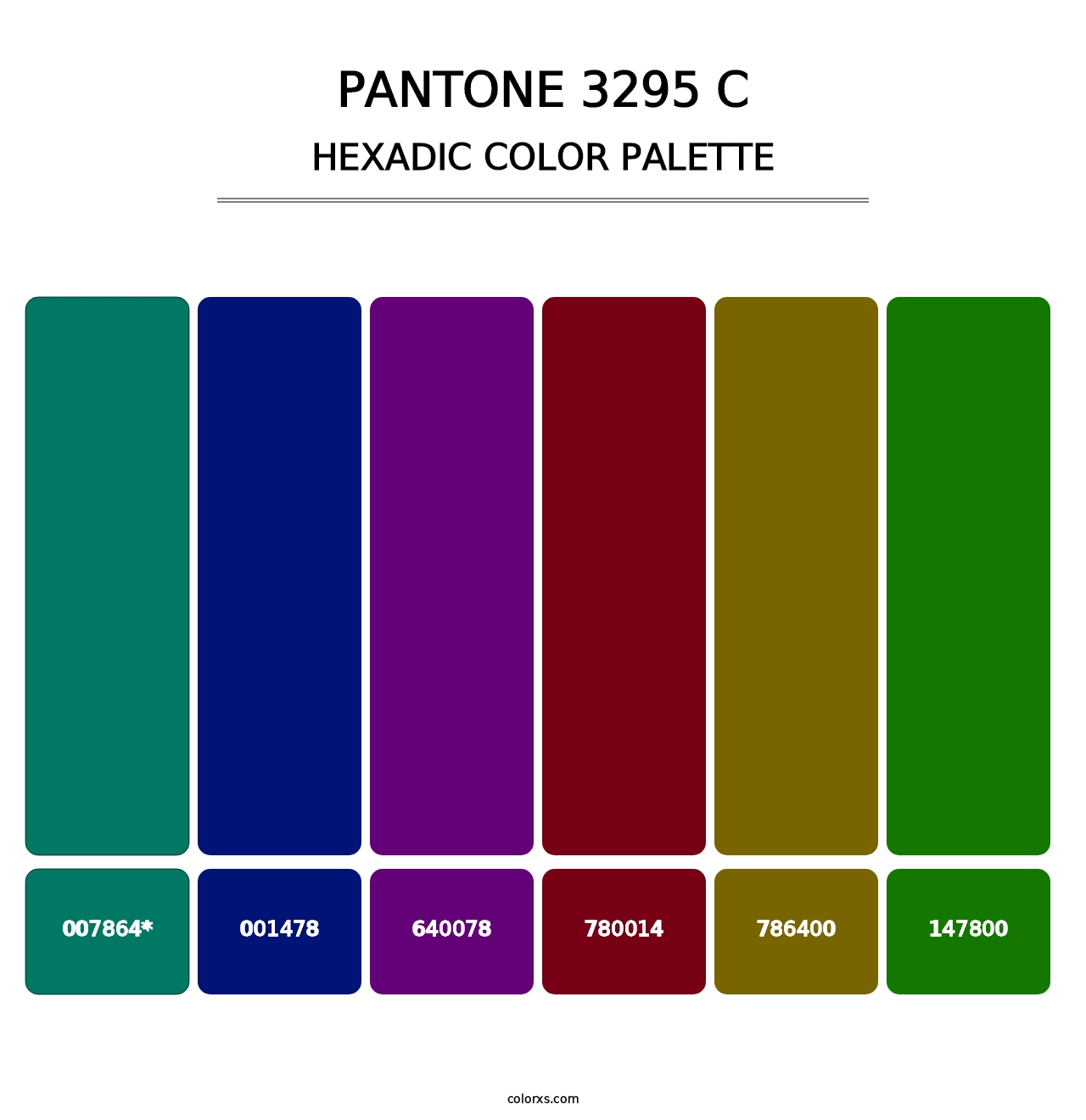 PANTONE 3295 C - Hexadic Color Palette