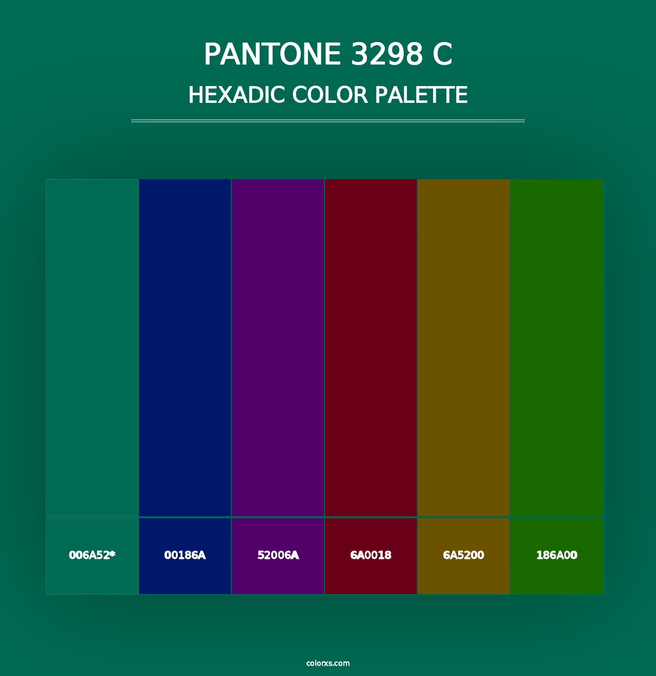 PANTONE 3298 C - Hexadic Color Palette