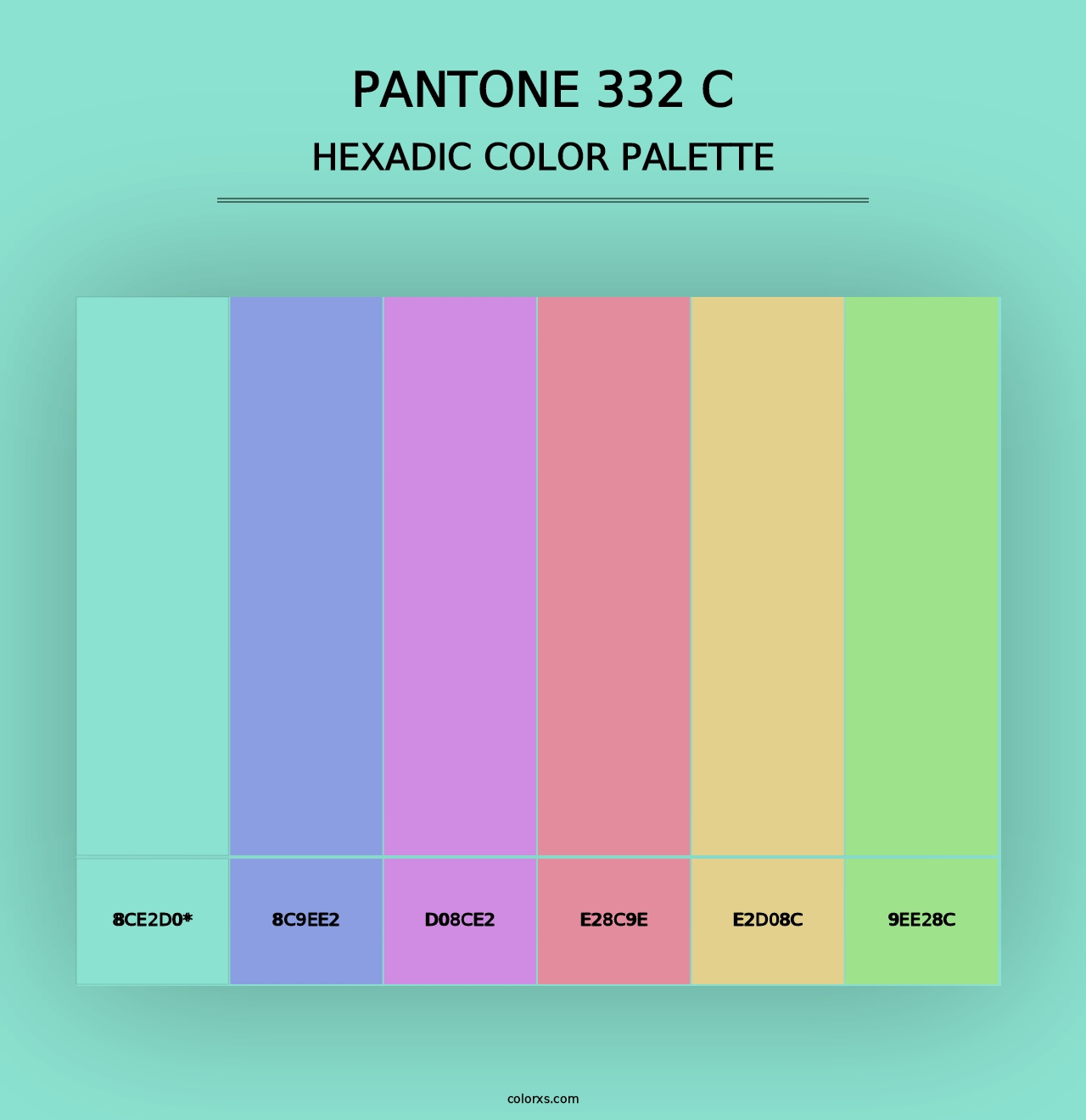 PANTONE 332 C - Hexadic Color Palette