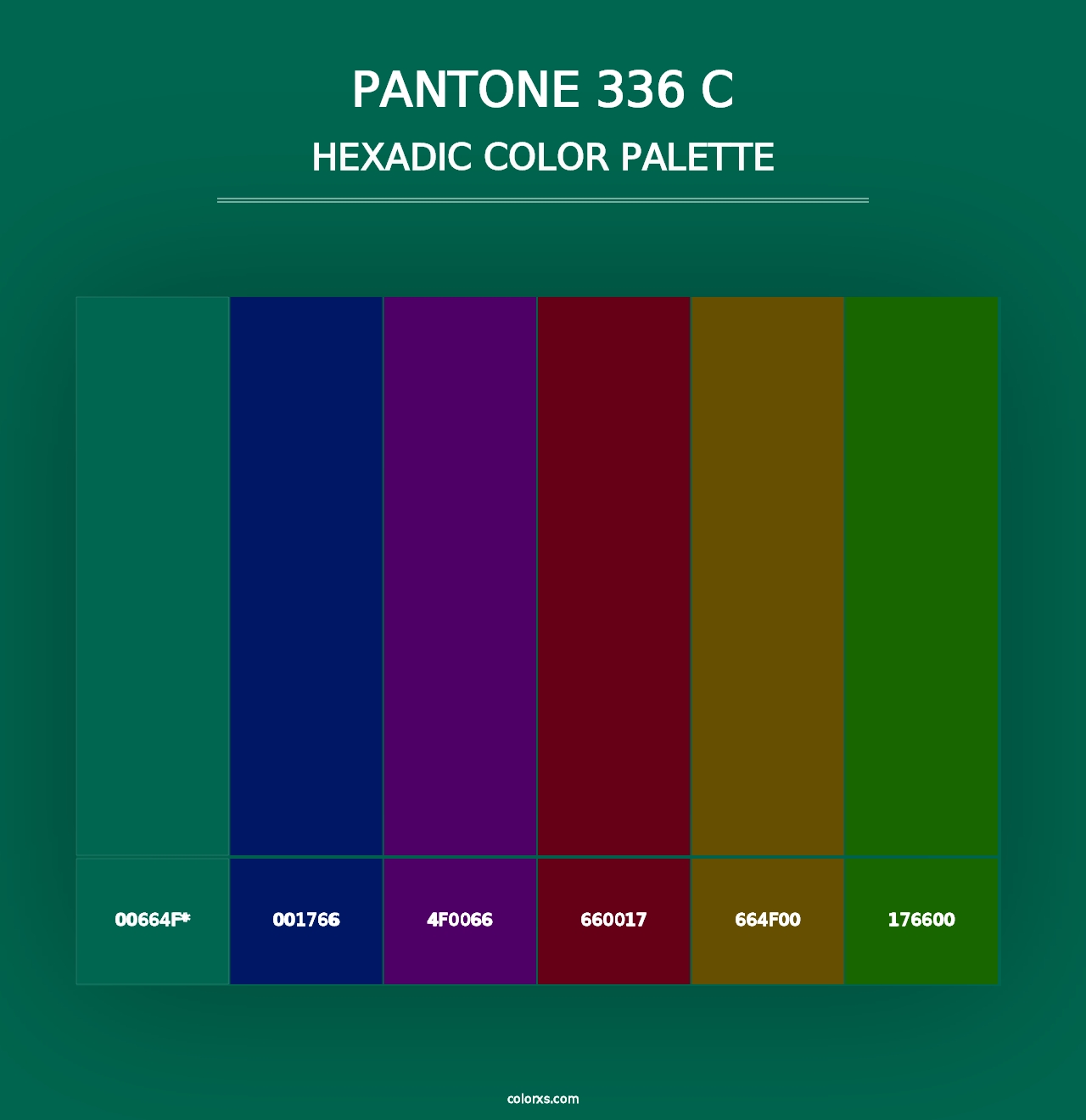 PANTONE 336 C - Hexadic Color Palette