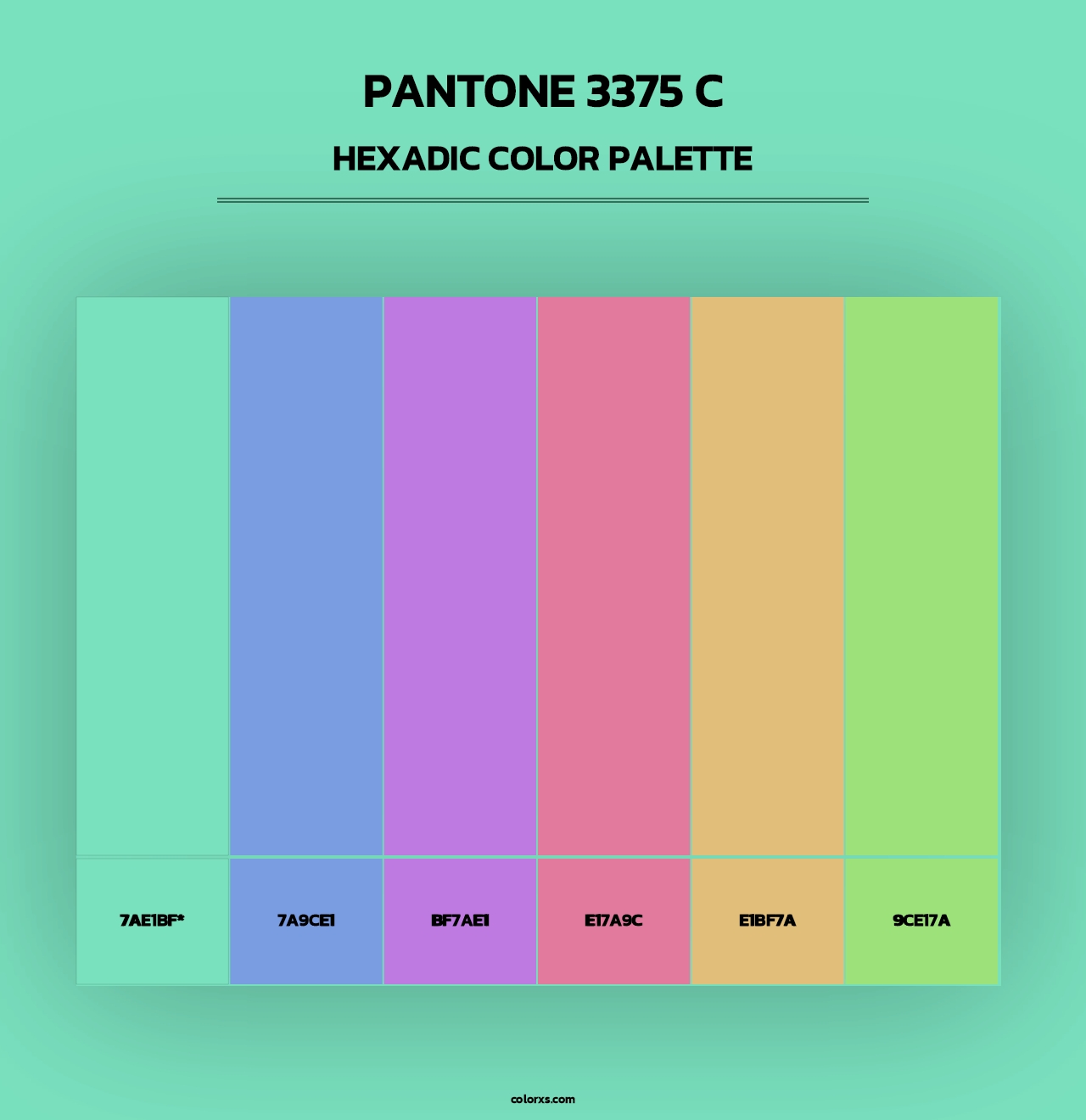 PANTONE 3375 C - Hexadic Color Palette