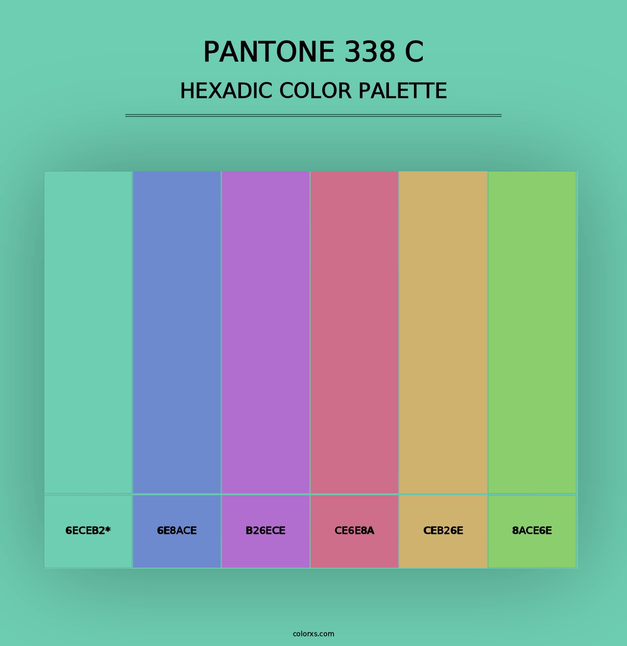 PANTONE 338 C - Hexadic Color Palette