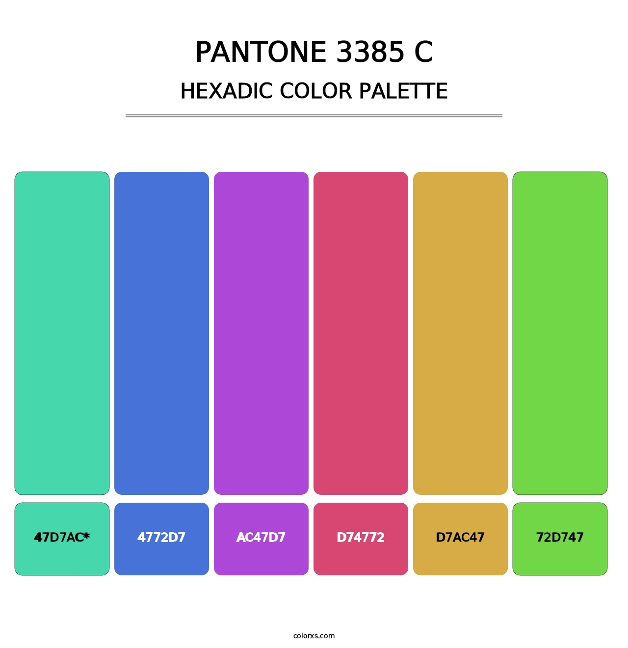 PANTONE 3385 C - Hexadic Color Palette