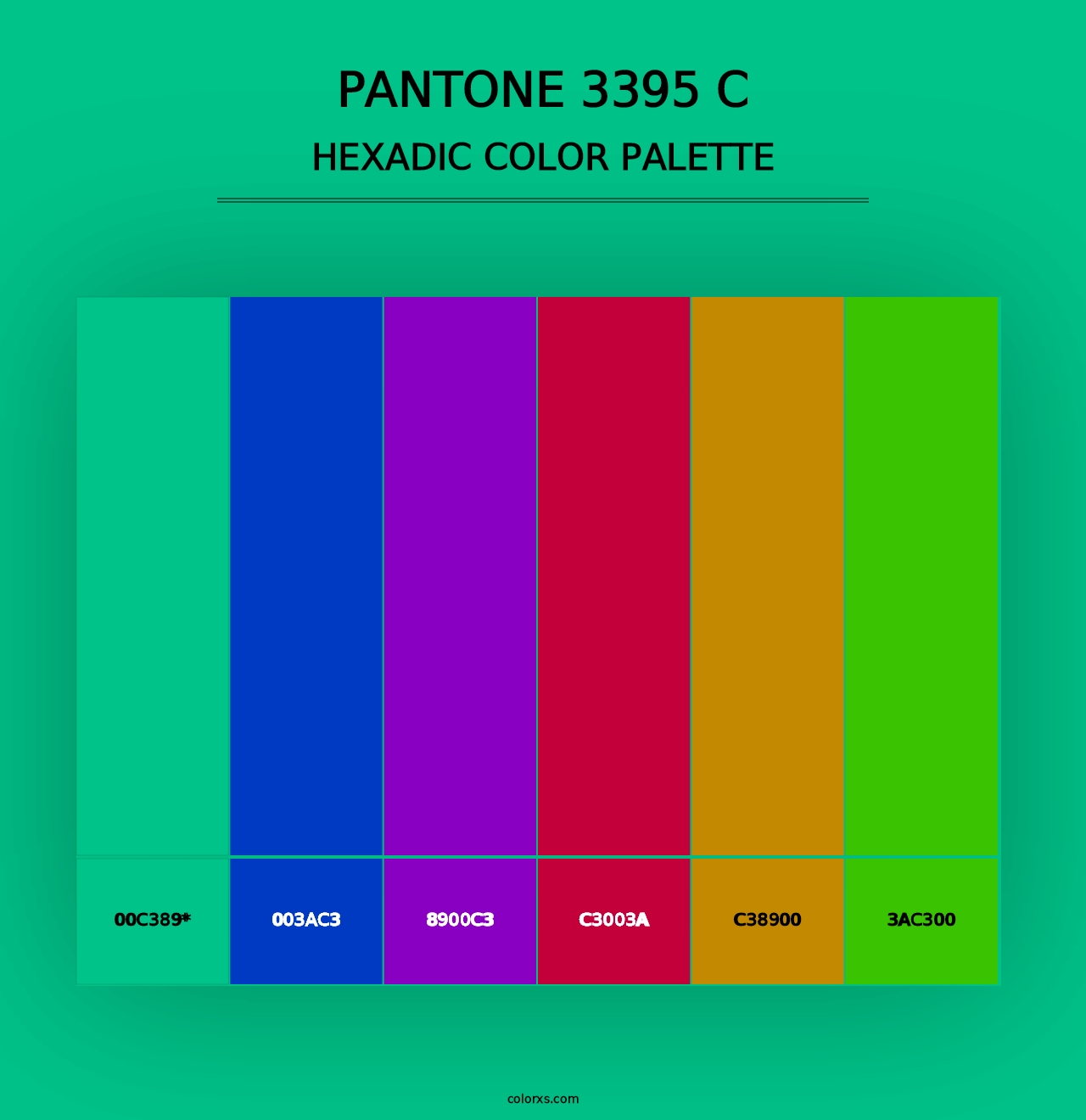 PANTONE 3395 C - Hexadic Color Palette