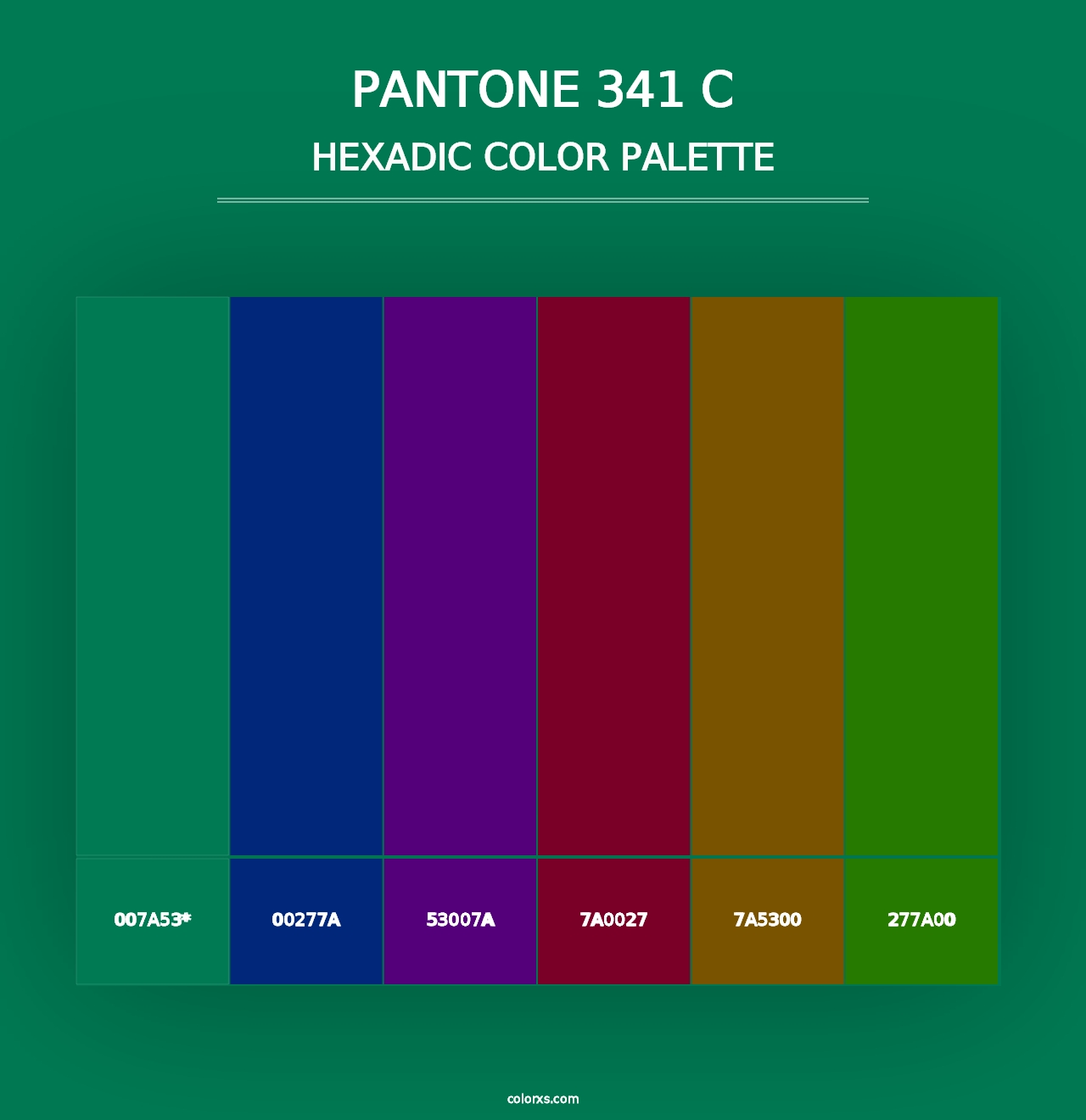 PANTONE 341 C - Hexadic Color Palette